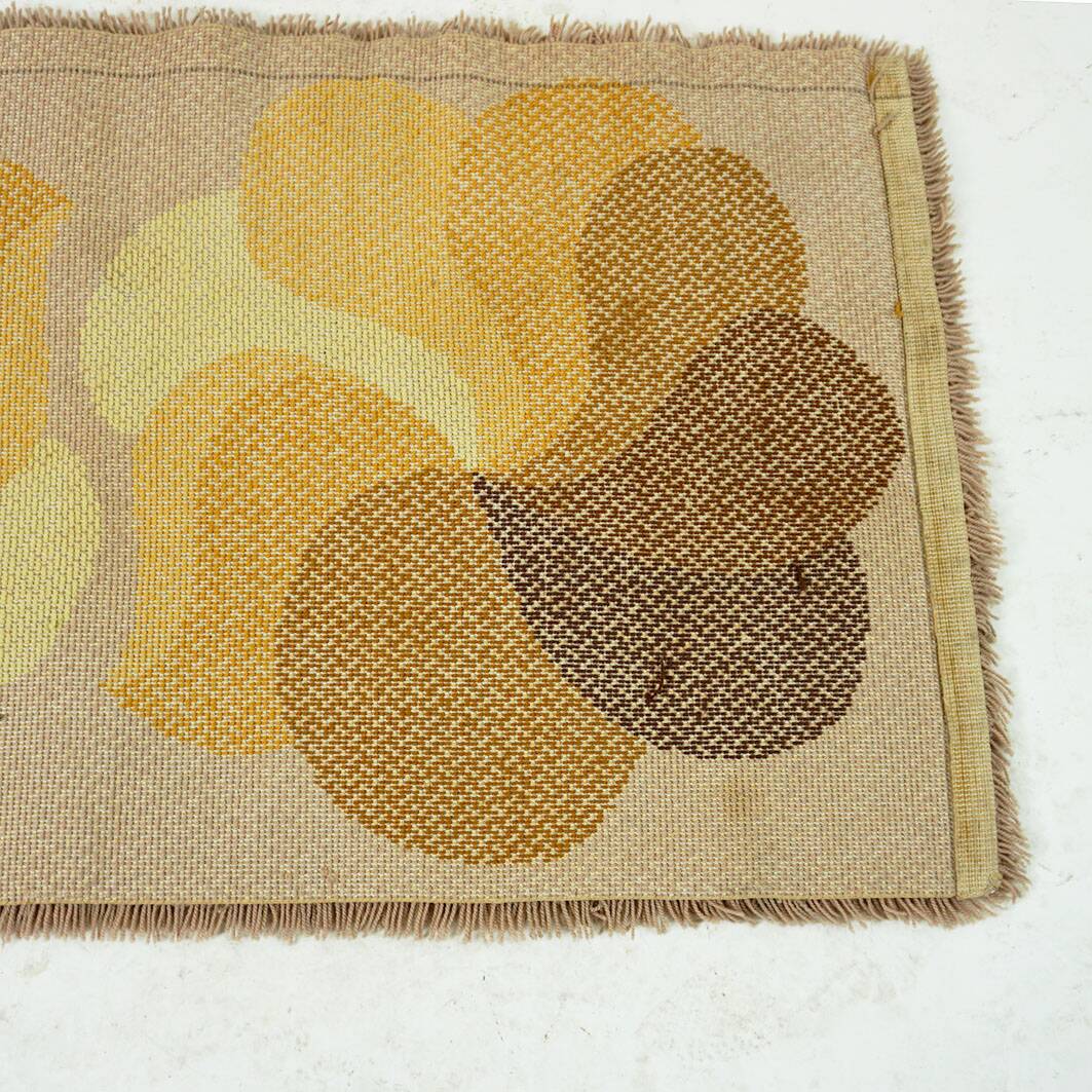 Brown and yellow floral wool carpet by Desso, Netherlands, 1970s.