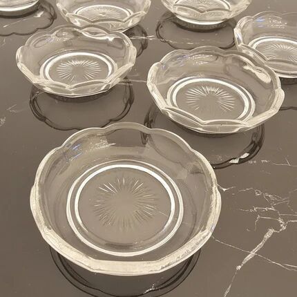Set of 10 small crystal bowls from Val Saint Lambert.