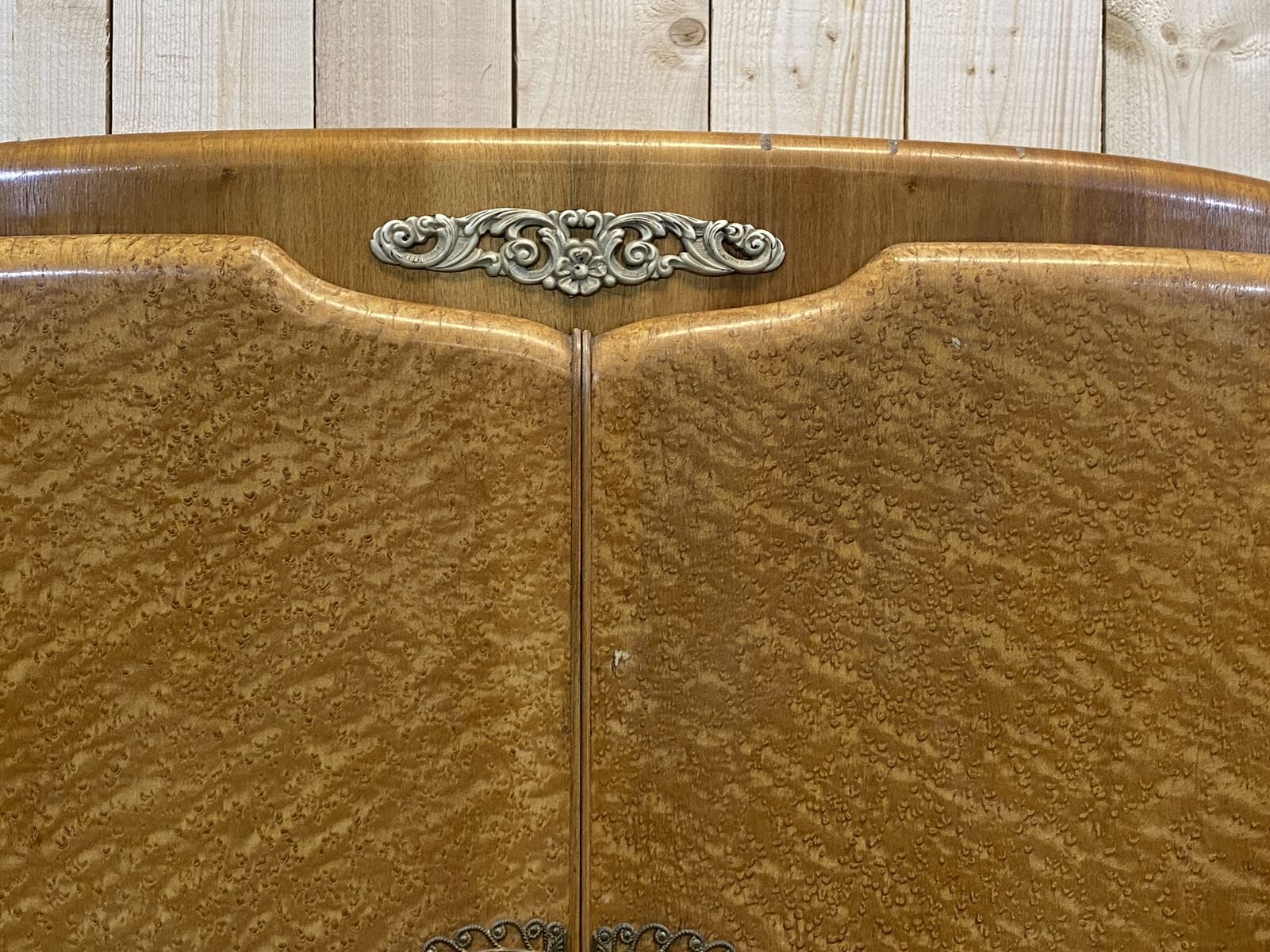English 1960s student cabinet in elm magnifying glass