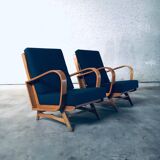 Mid-Century Modern Bentwood Lounge Chairs, Belgium, 1950s, Set of 2