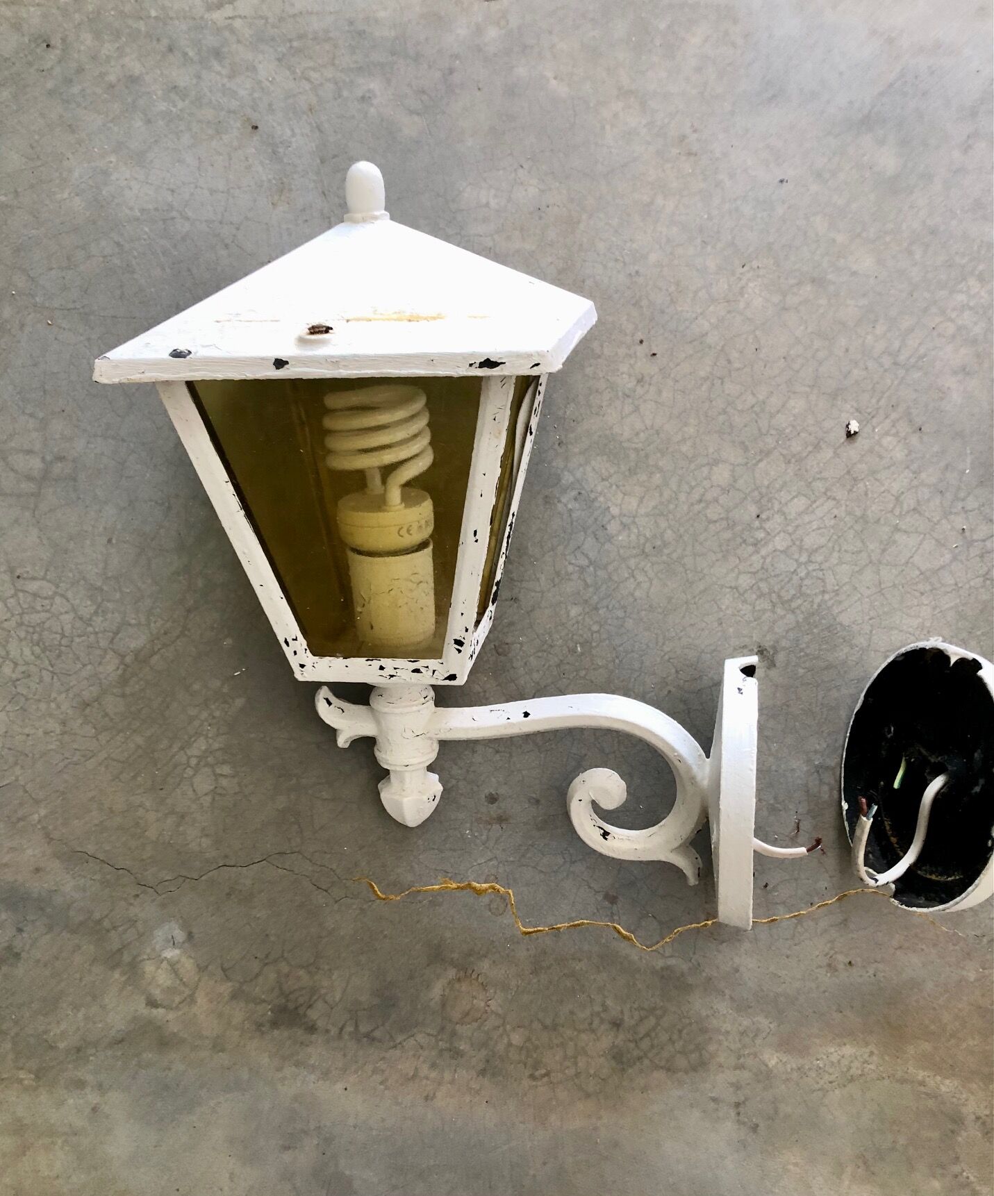 Pair of old wall lamps for outdoor use