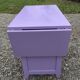 Vintage oak desk with 4 drawers painted in purple.