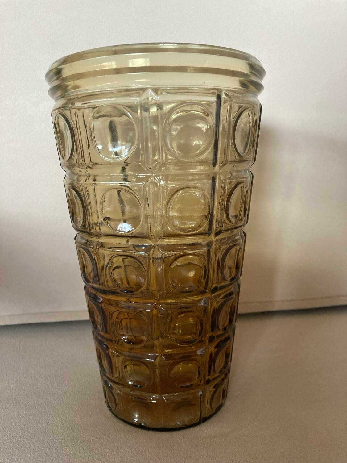 Art Deco Amber Yellow Glass Vase