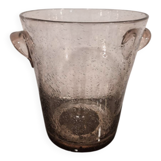 Biot champagne bucket, mauve bubble glass