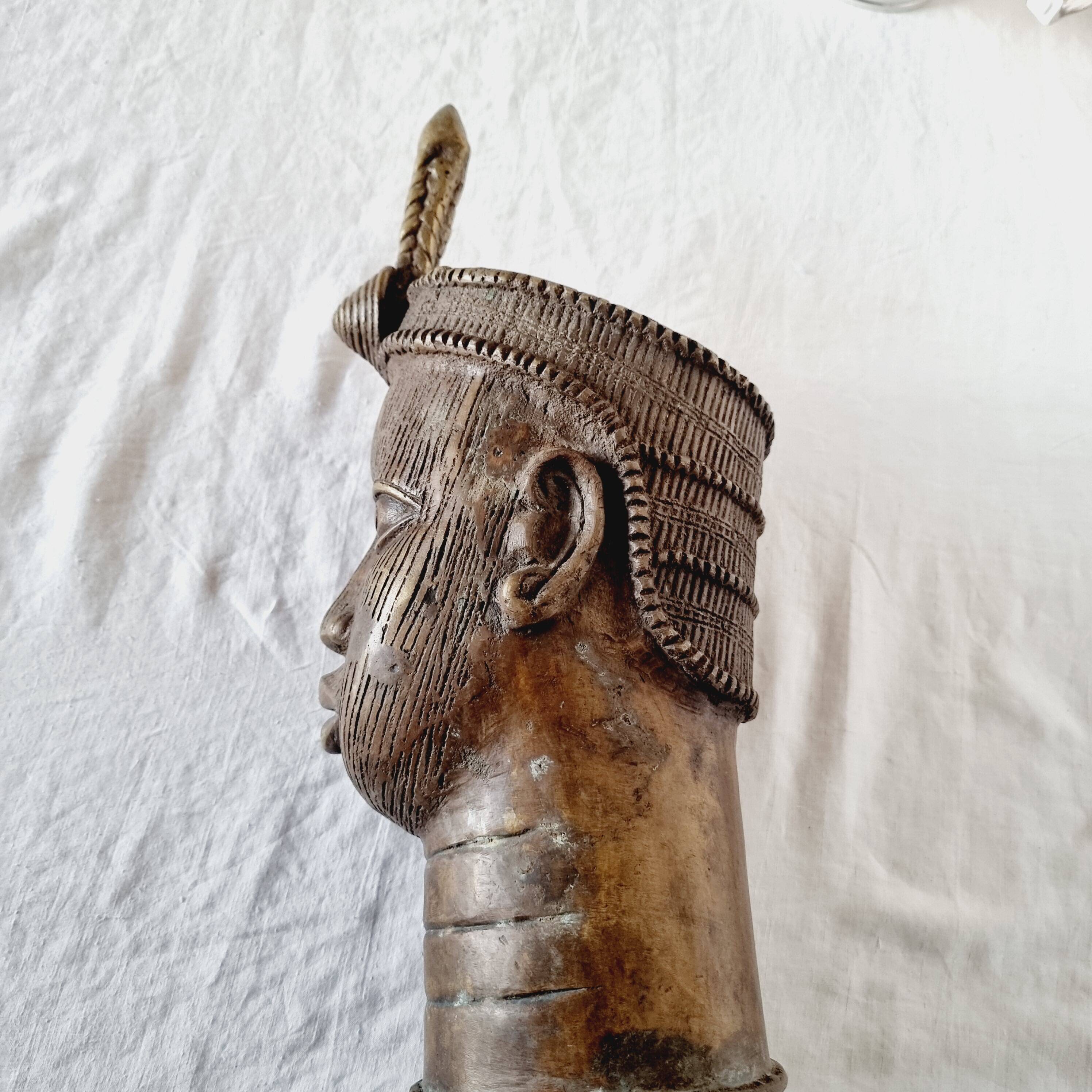 head of Ife, cradle of the Yorubas, from the Kingdom of Benin (Nigeria) in Bronze 1950s-60s Col