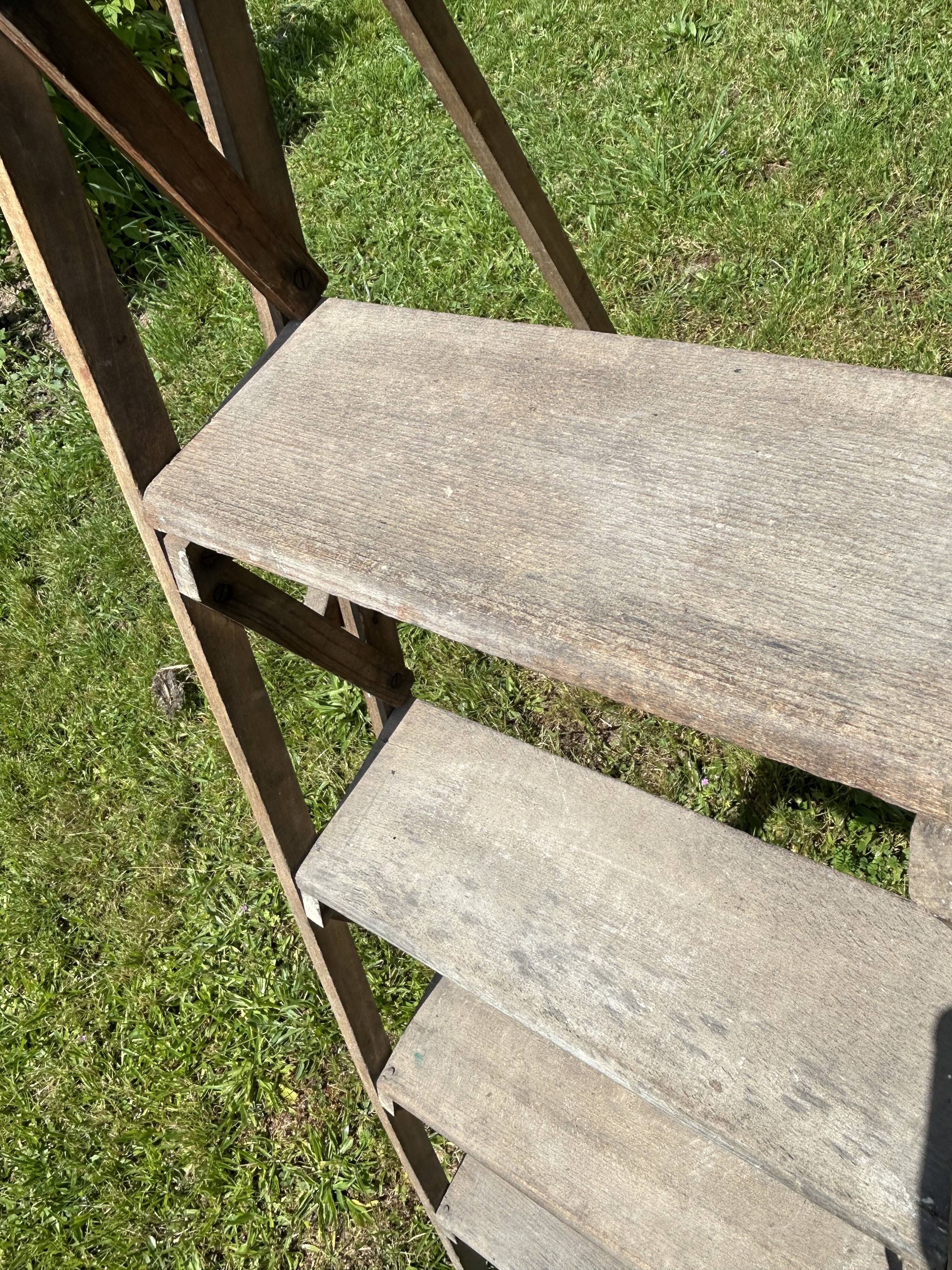 Antique wooden painter's stepladder