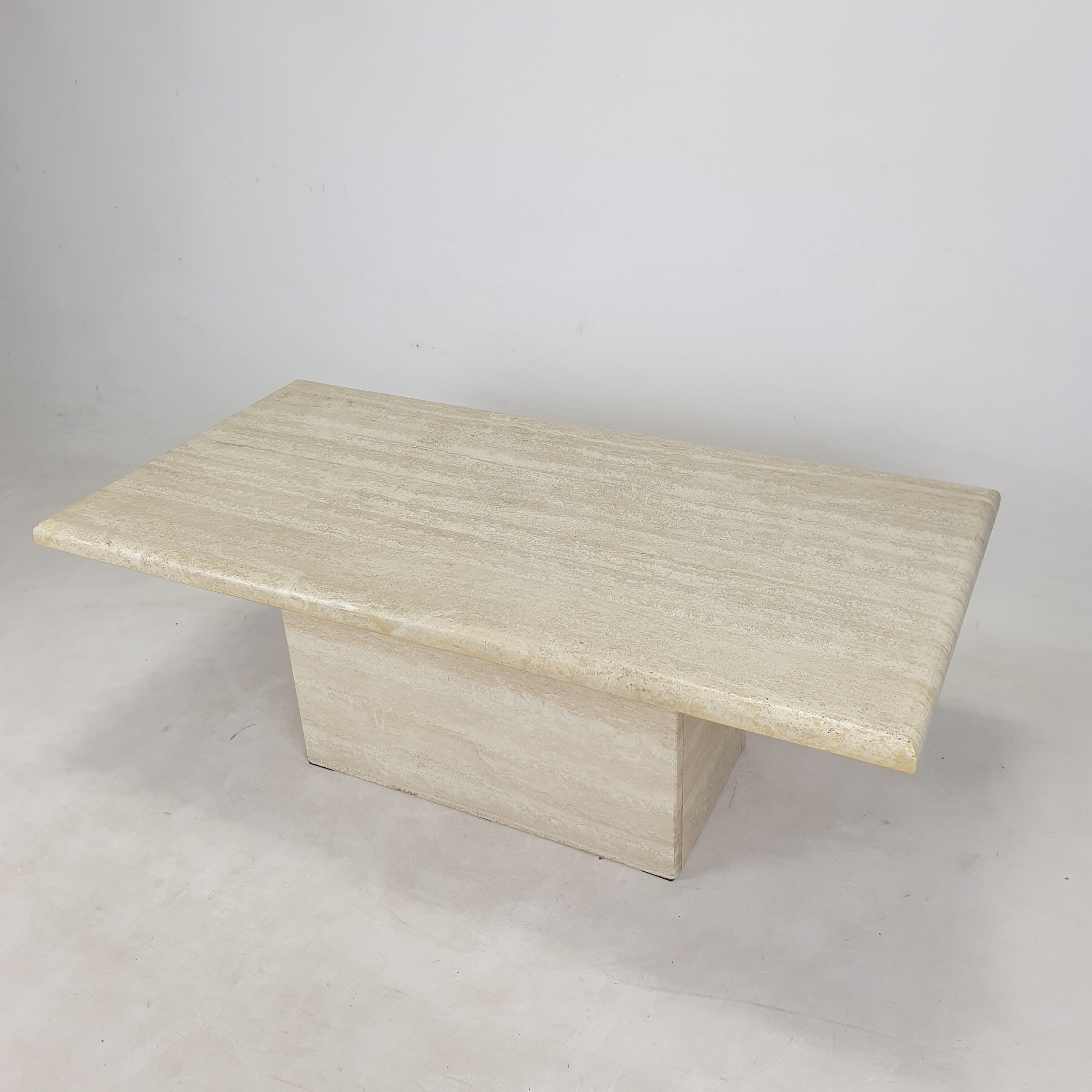 Italian travertine coffee table, 1980s