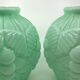 2 Art Deco vases in green opaline • Circa 1920/30