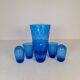 Art Deco Set of 6 Sculpted Glass Vases Handmade Reijmyre, Sweden, 1930s