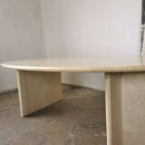 Oval coffee table in travertine, marble from the 70s/80s