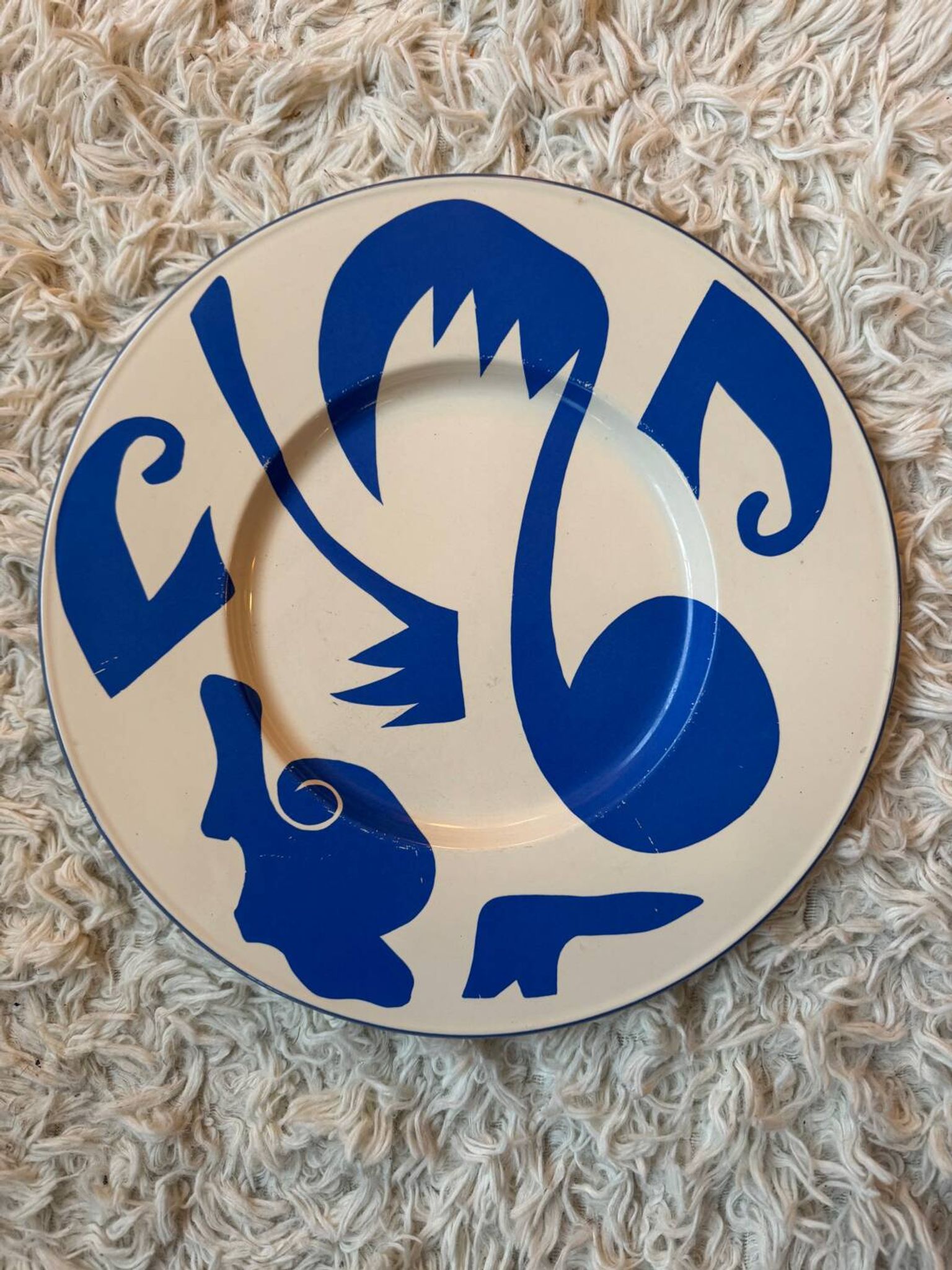 Fauvism style plate ceramic St Clément