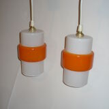 Pair of orange suspensions from the 70s