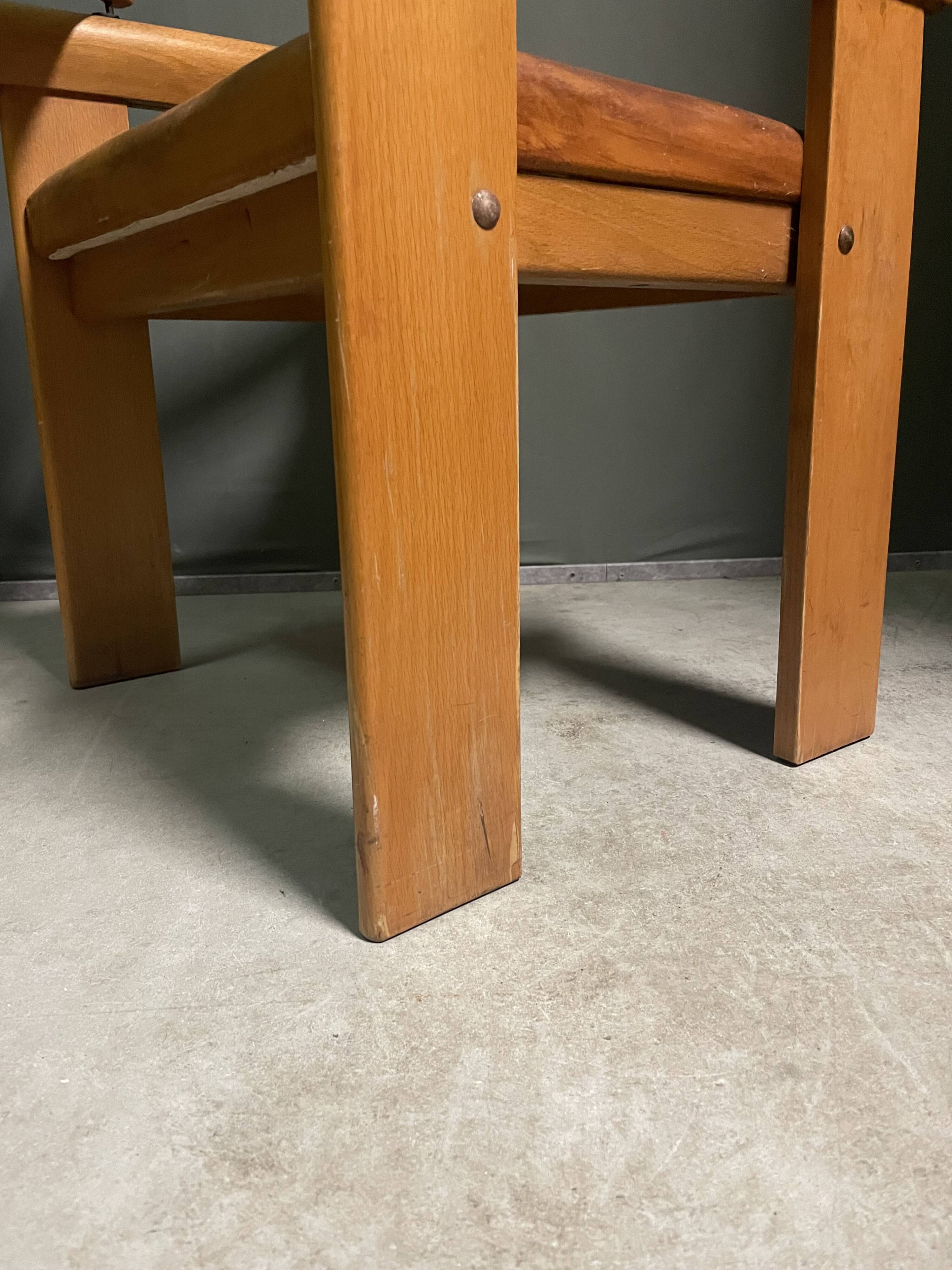 1970's Italian chunky wood armchair