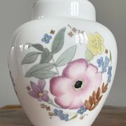 Wedgwood "Meadow Sweet" Ginger Jar, Decorative Storage Pot, Bone China with Pink and Blue Flowers