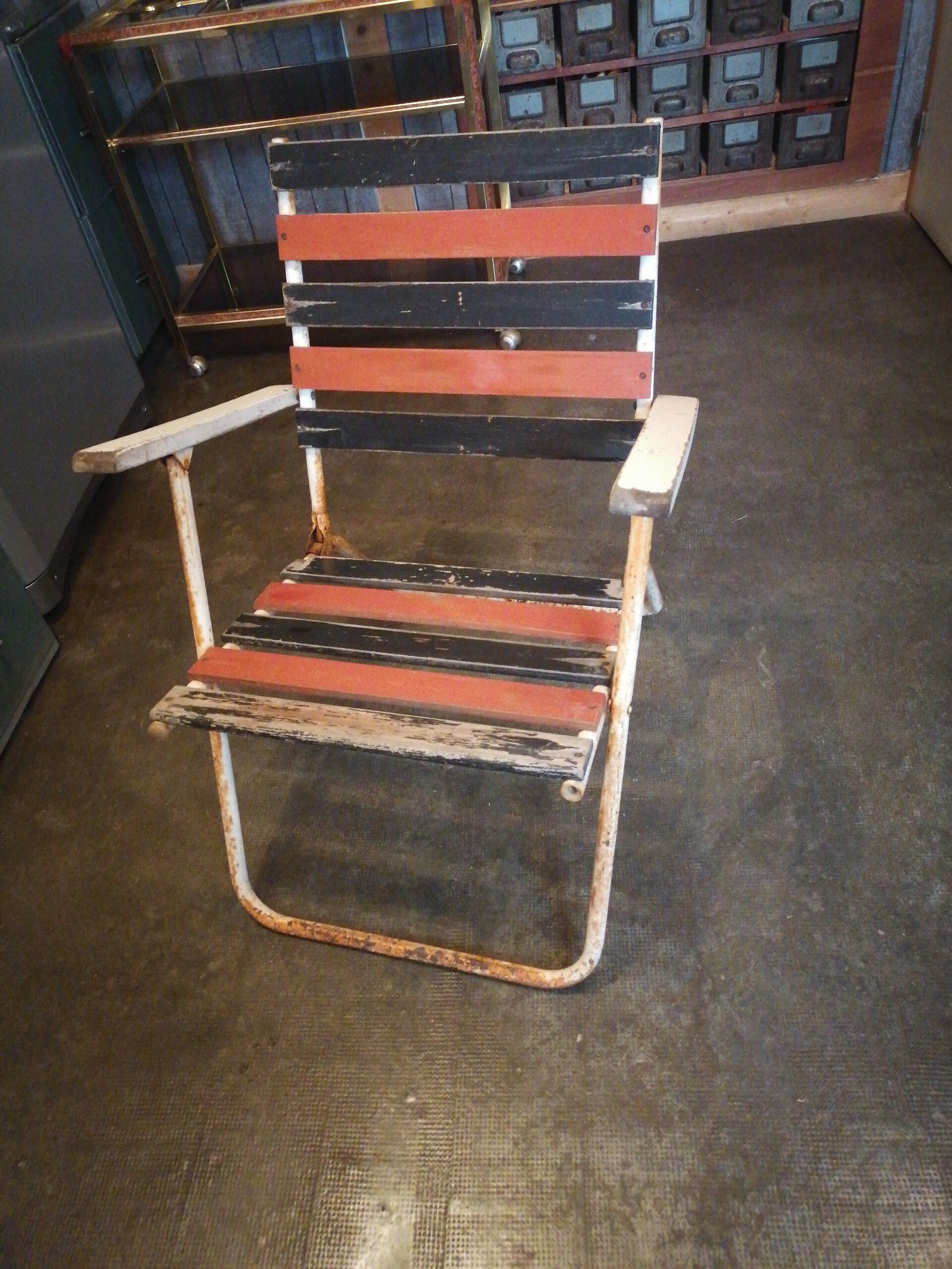 Garden folding armchair 1950 60