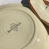 6 Digoin beige caramel edge hollow plates