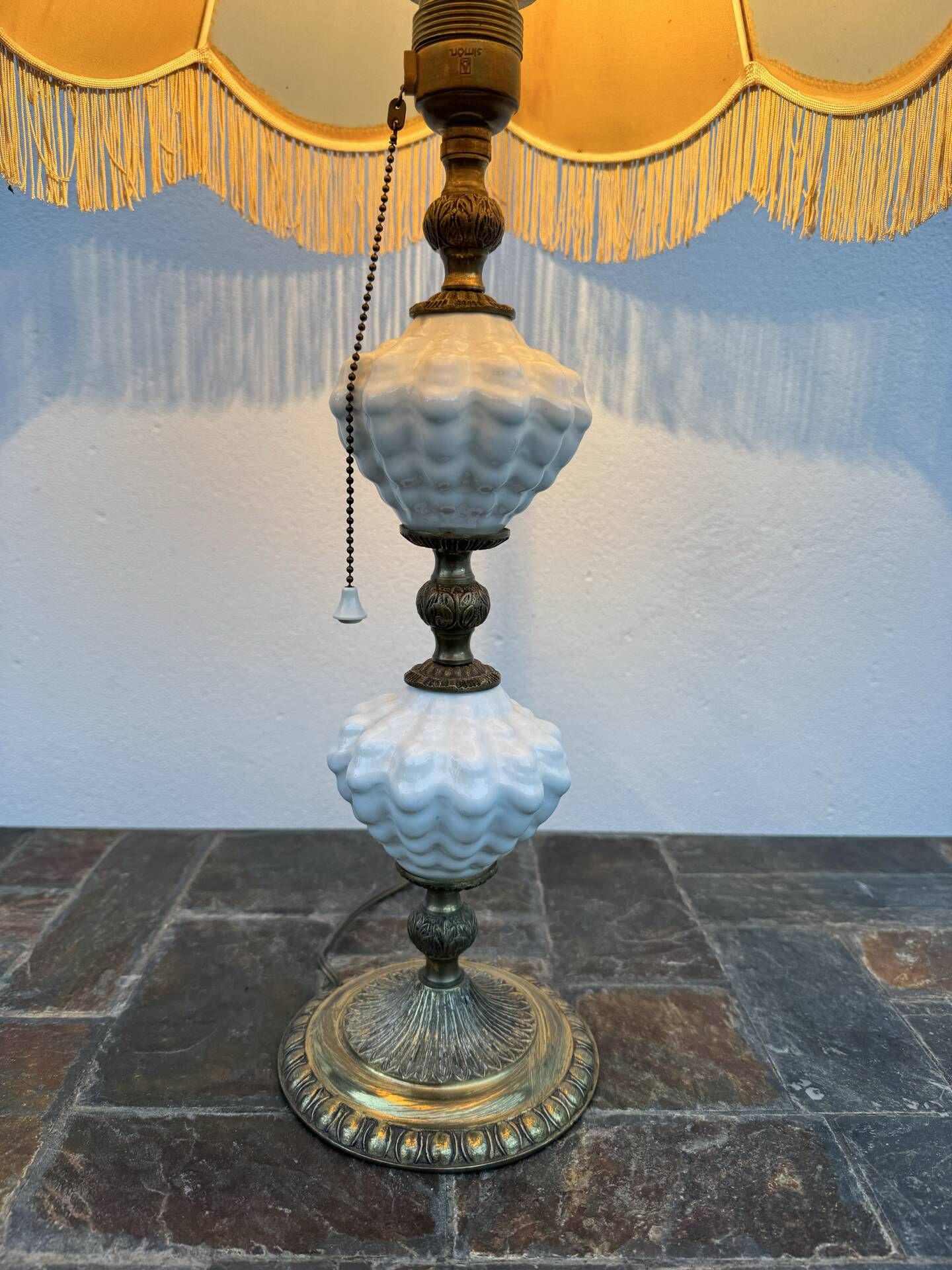 Ceramic and brass lamp from the 1960s.