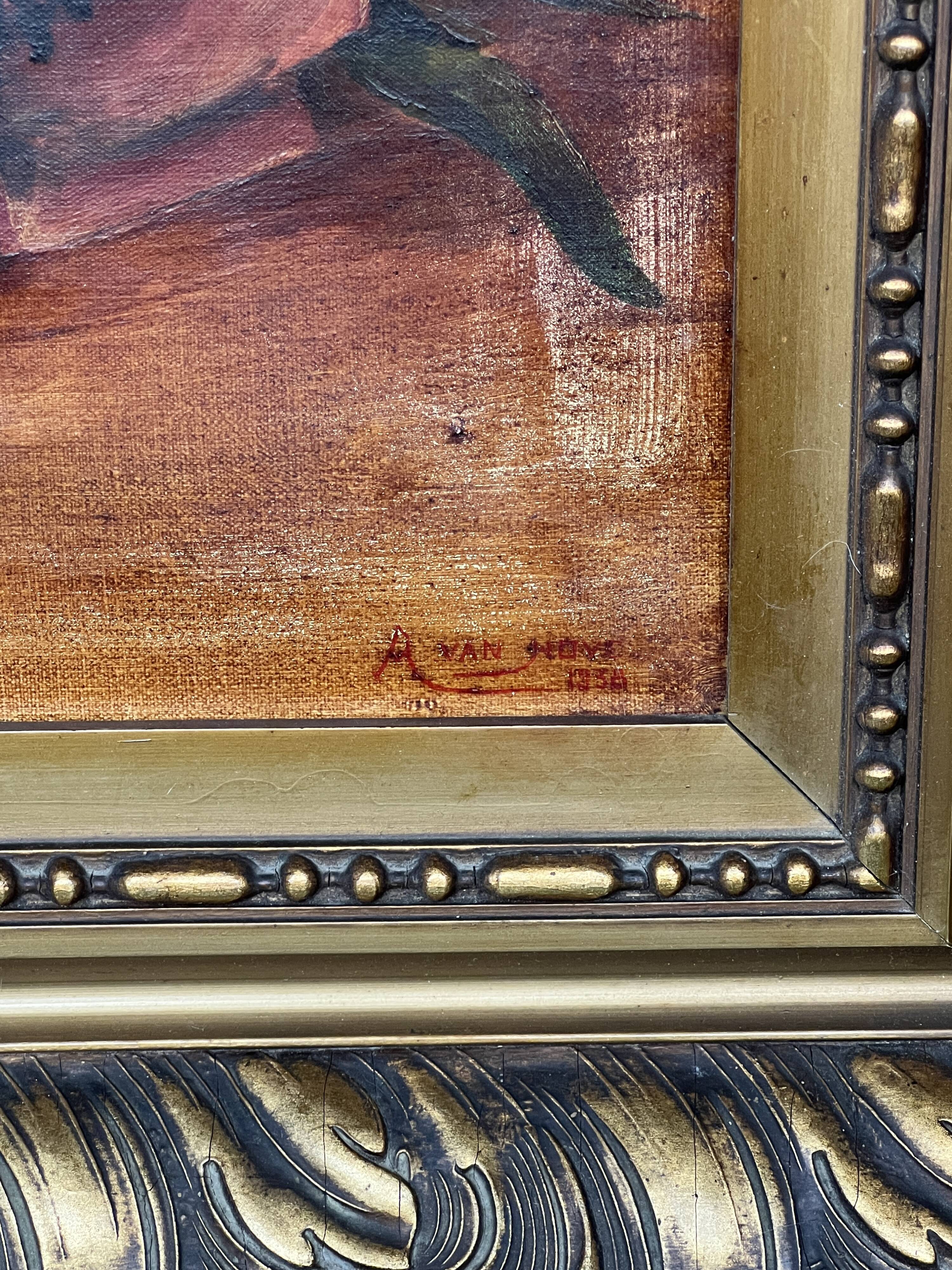 Landscape signed "Poppies". Oil on canvas.