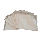 Old crochet round tablecloth with matching napkins