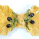 A vintage yellow ceramic aperitif server from Vallauris, 1970s, for black olives.