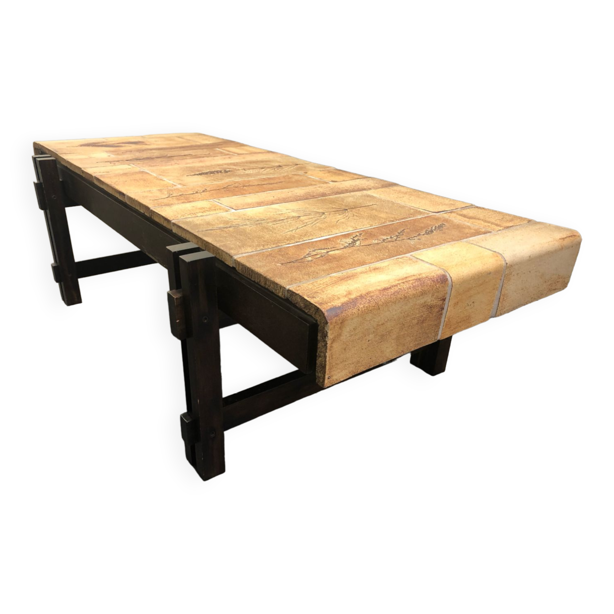 Japanese-style ceramic coffee table by Roger Capron circa 1960