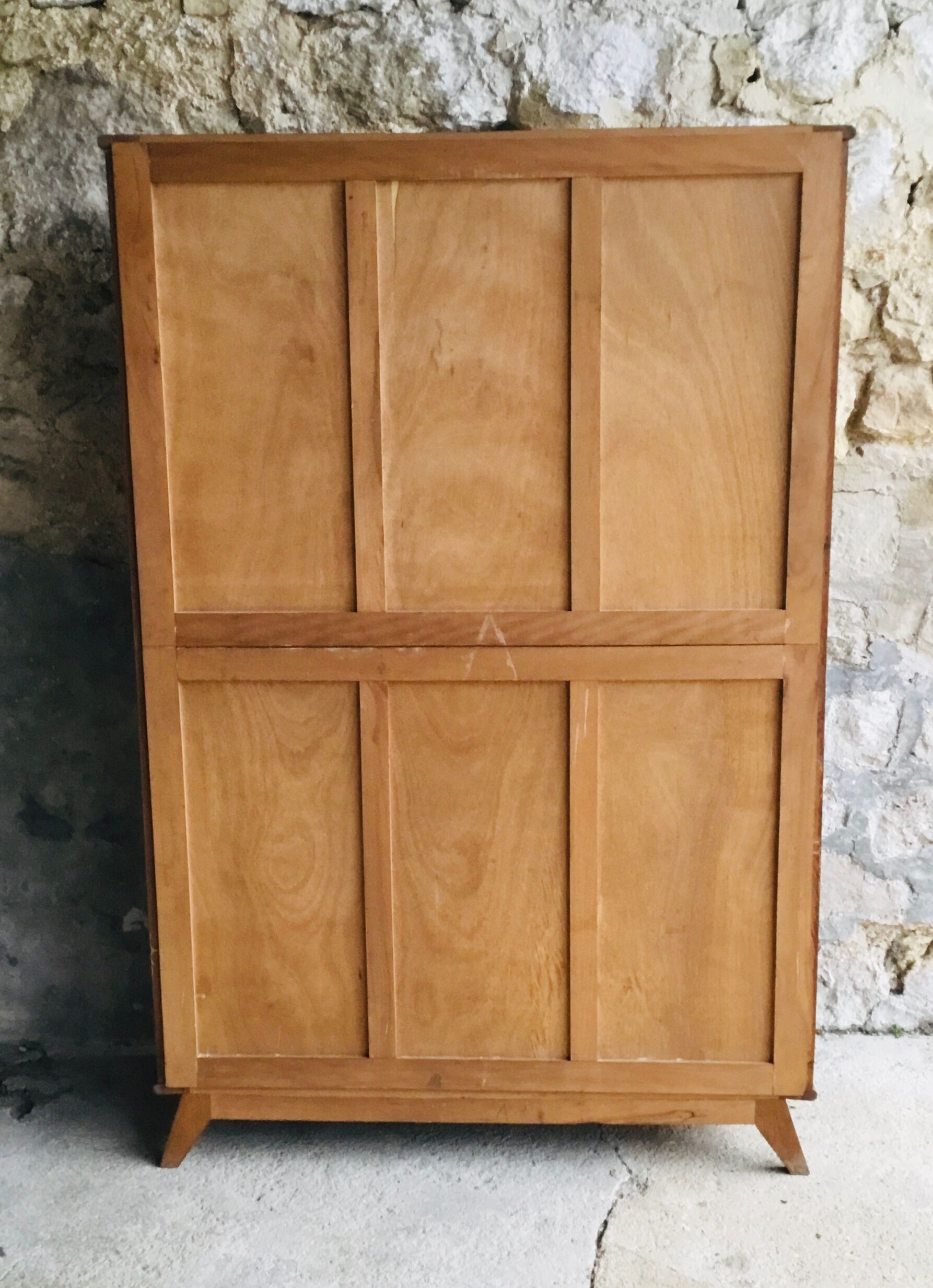 Glass bookcase with compass feet - vintage 1960