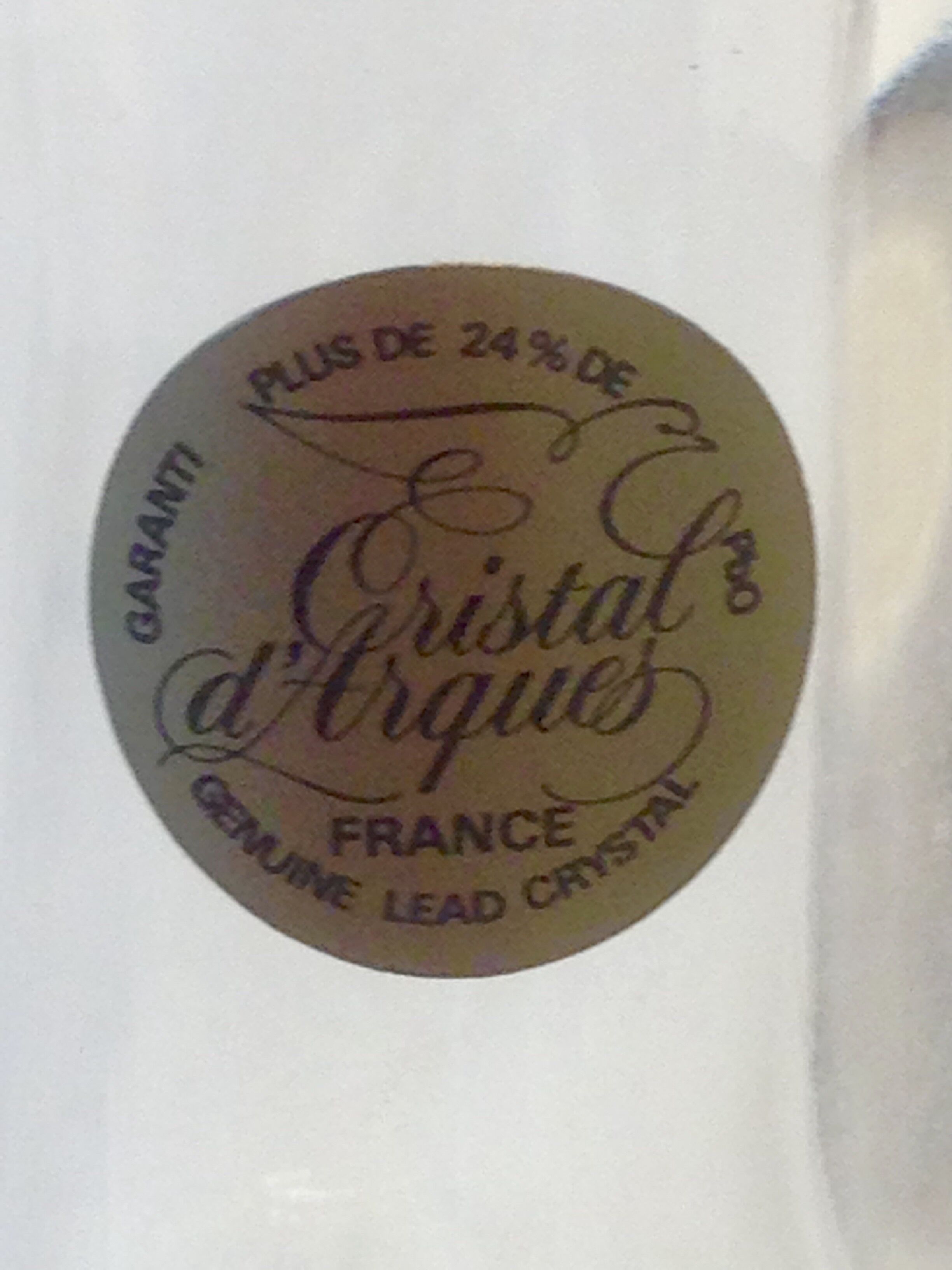 Carafe en cristal ciselé, Cristal d'Arques
