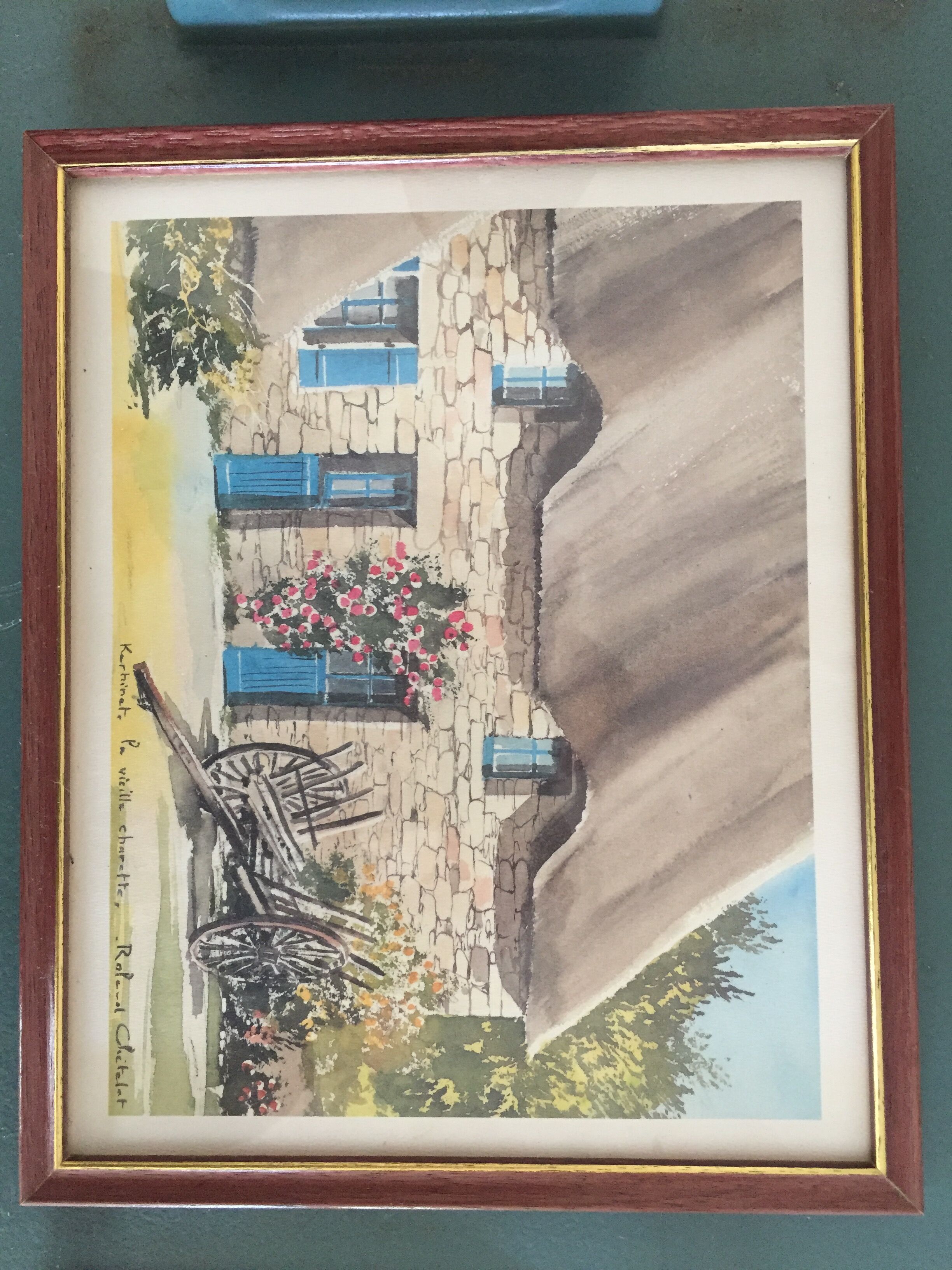 Framed watercolor by Roland Chetelat