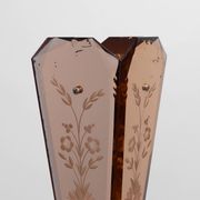 Art Deco Vase in Glass, Mirrored Glass and Wood, France 1920s