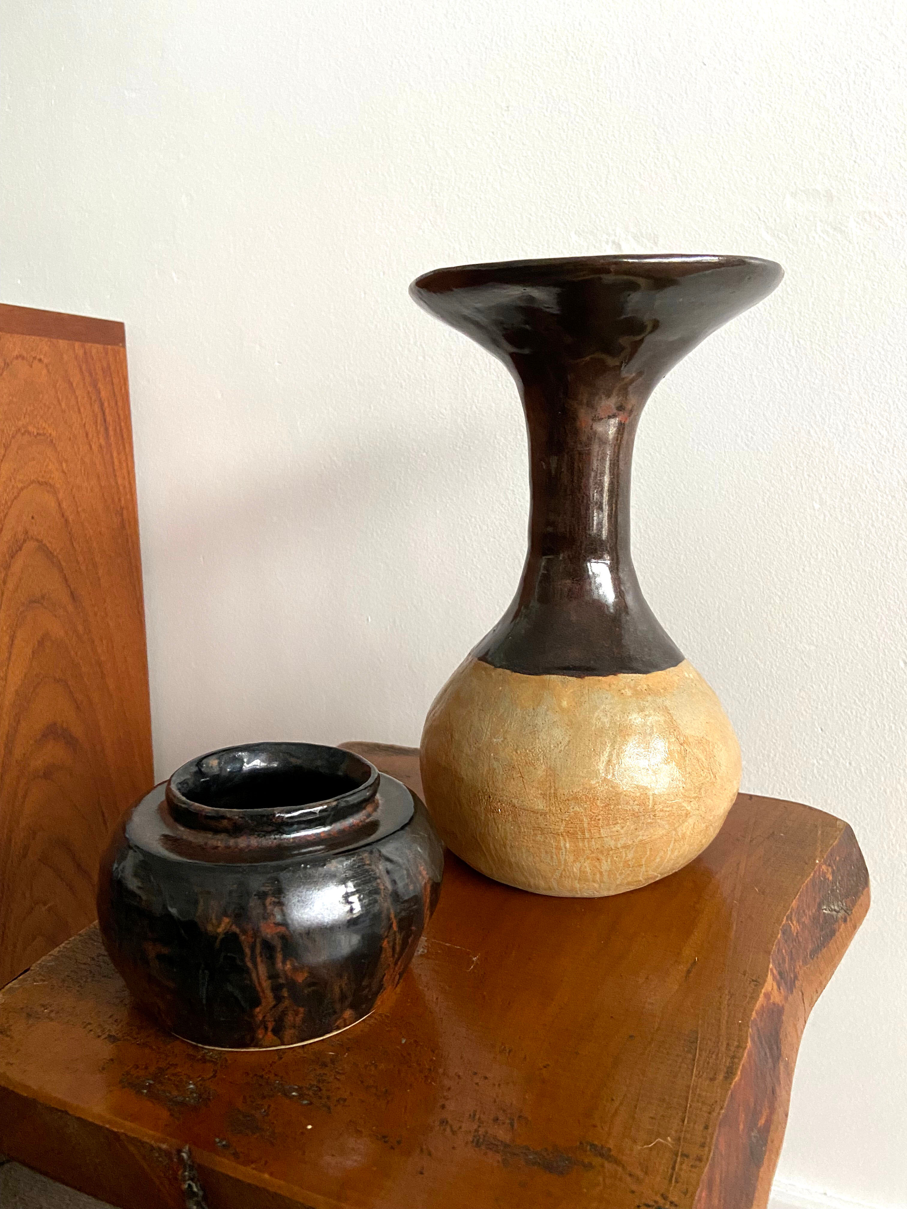 Large brutalist ceramic vase