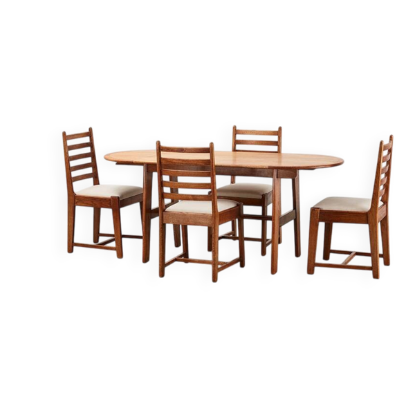 Ensemble de salle à manger rare par Bas van Pelt pour My Home Netherlands années 1940.