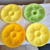 Digoin Sarreguemines oyster plates in slip