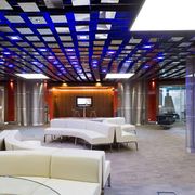 Curved modular banquette Bene cream leather – 24 modules – Austria 2008