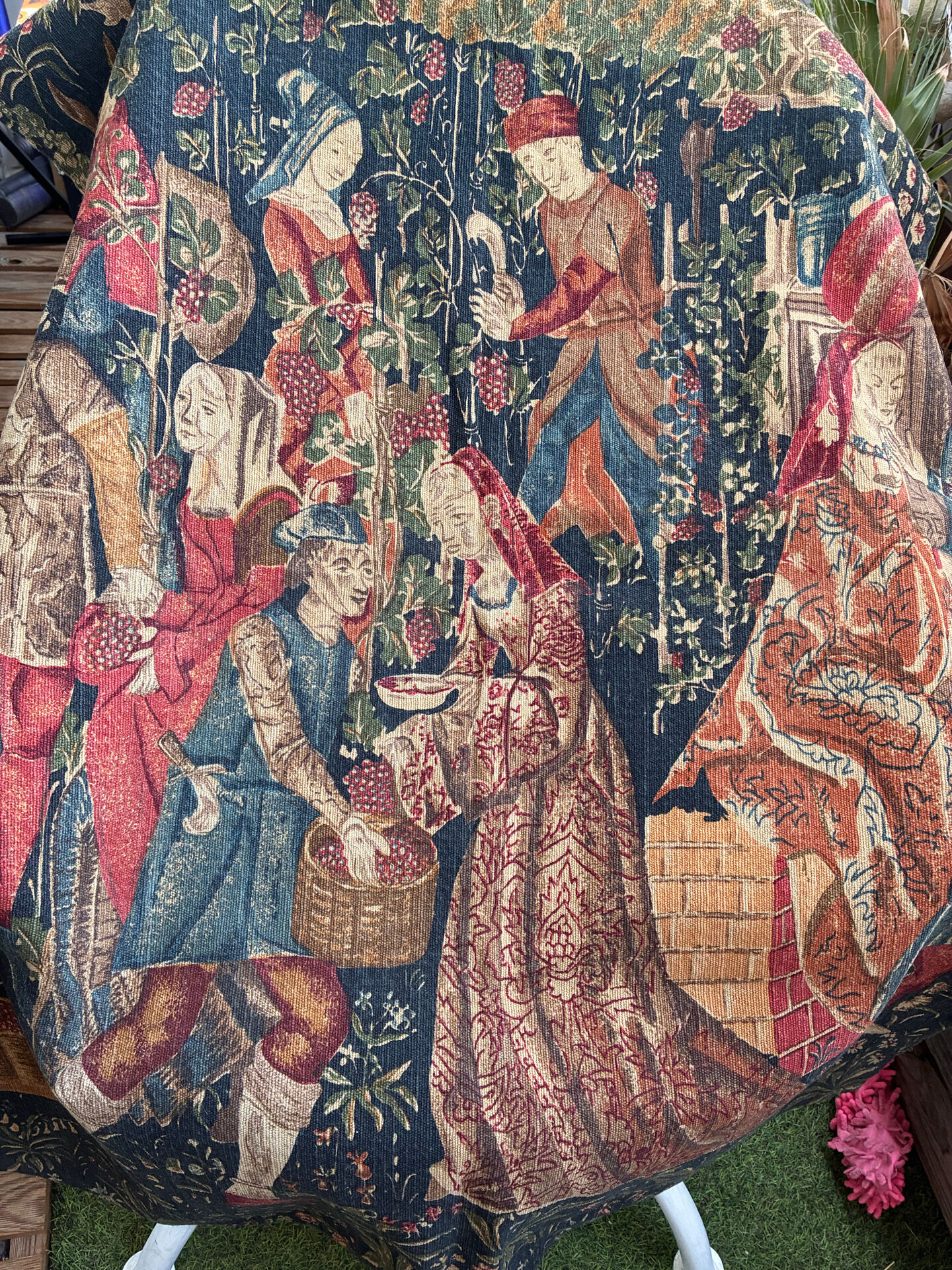 Vintage Tapestry "The Grape Harvest" - JP Paris Tapestry Panels - 130x