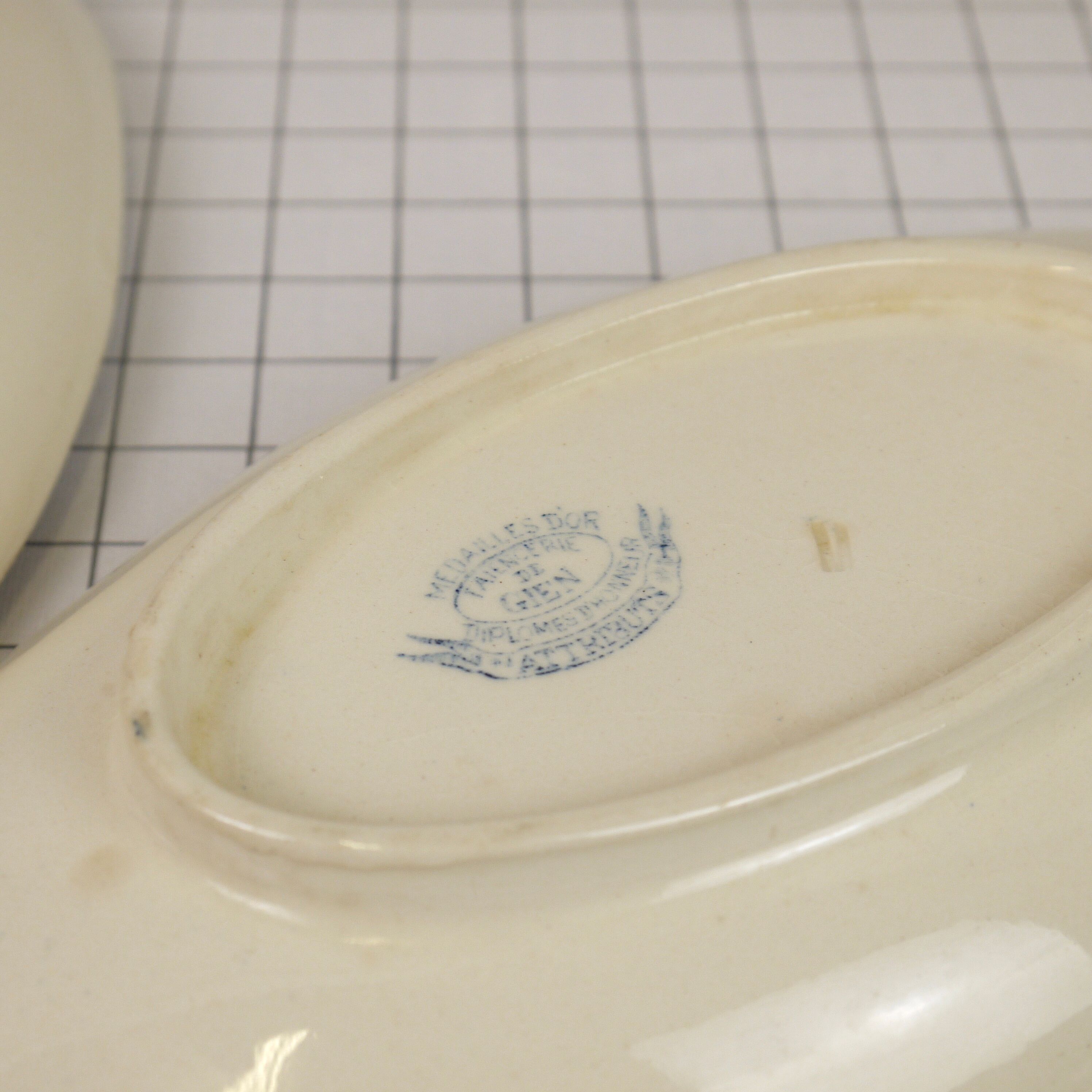 Two dishes in faience of Gien