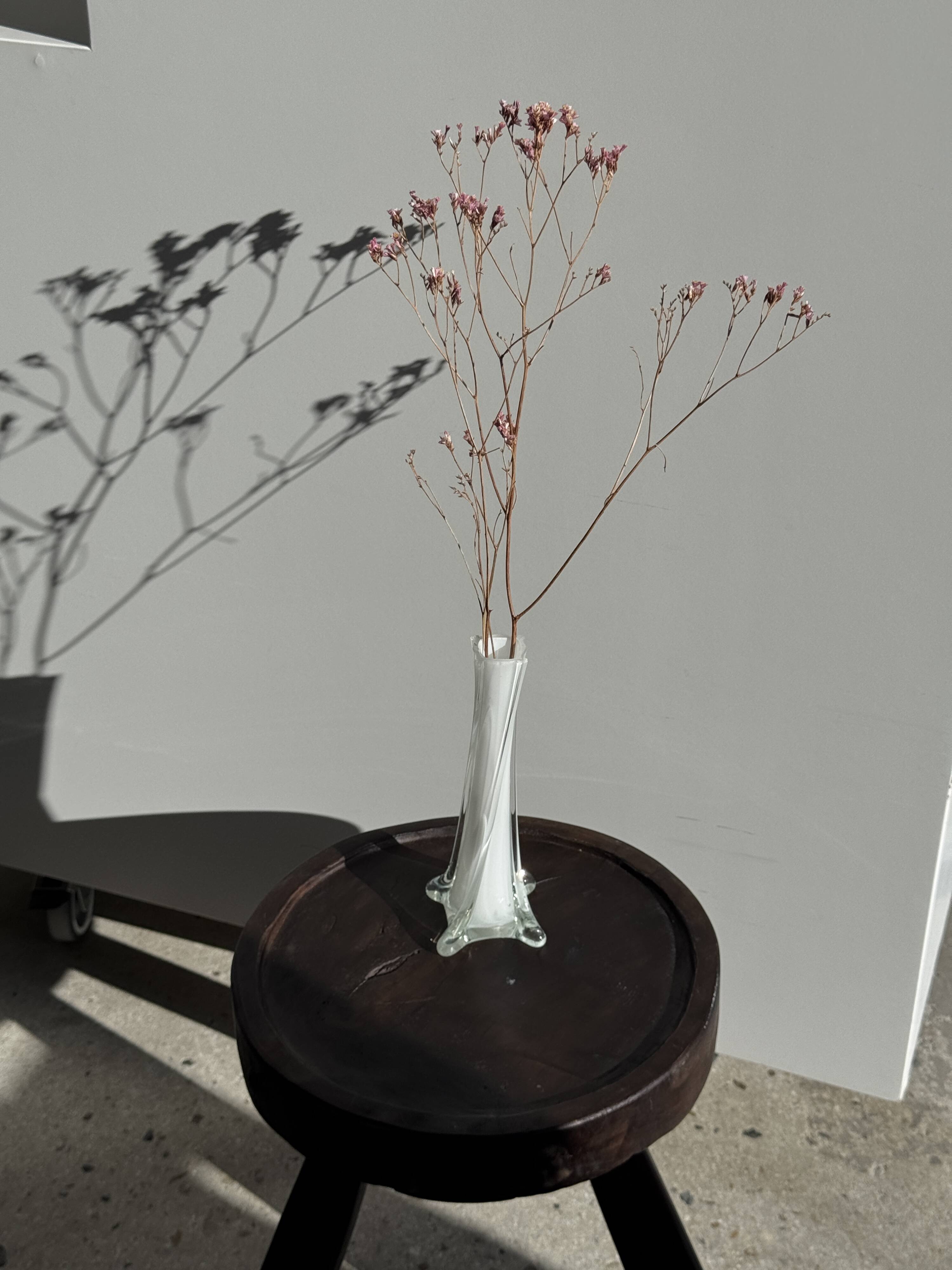 White glass bud vase