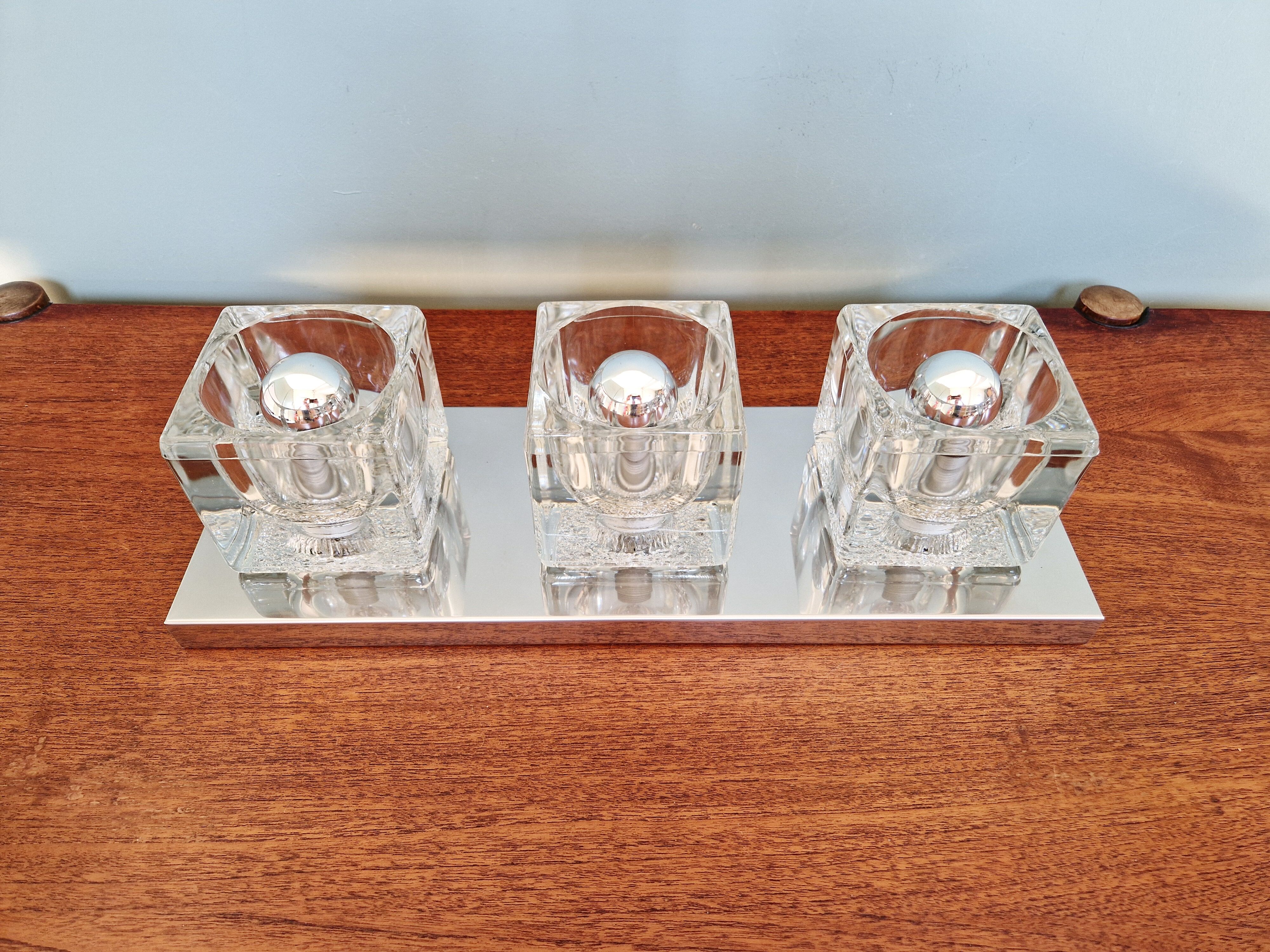 Triple wall lamp Ice Cube, Peill & Putzler, 1970