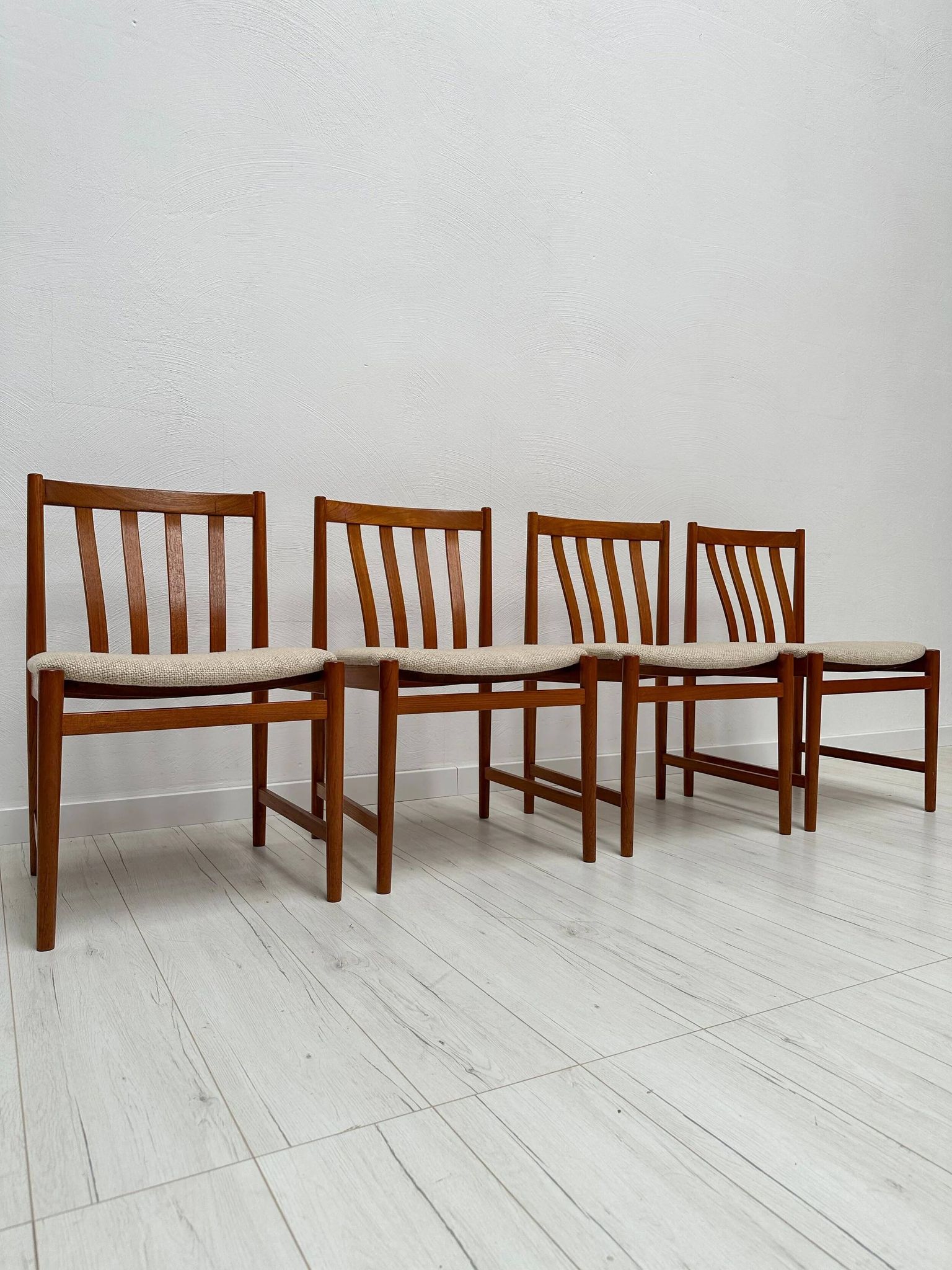 1960s Set of 4 Vintage Teak Dining Chairs by Slagelse Møbelværk