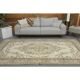 1970s Vintage Turkish Oushak Handmade Wool Cotton Beige Area Rug 186x306