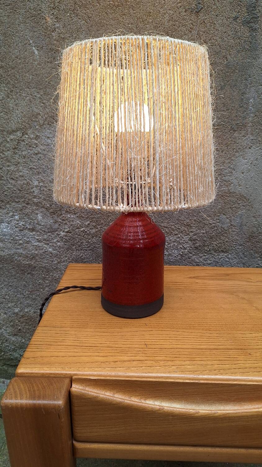 Belka Danish ceramic lamp with rope shade