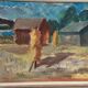 Original Swedish Oil on Panel – “Landscape with Barns” – Vintage & Framed