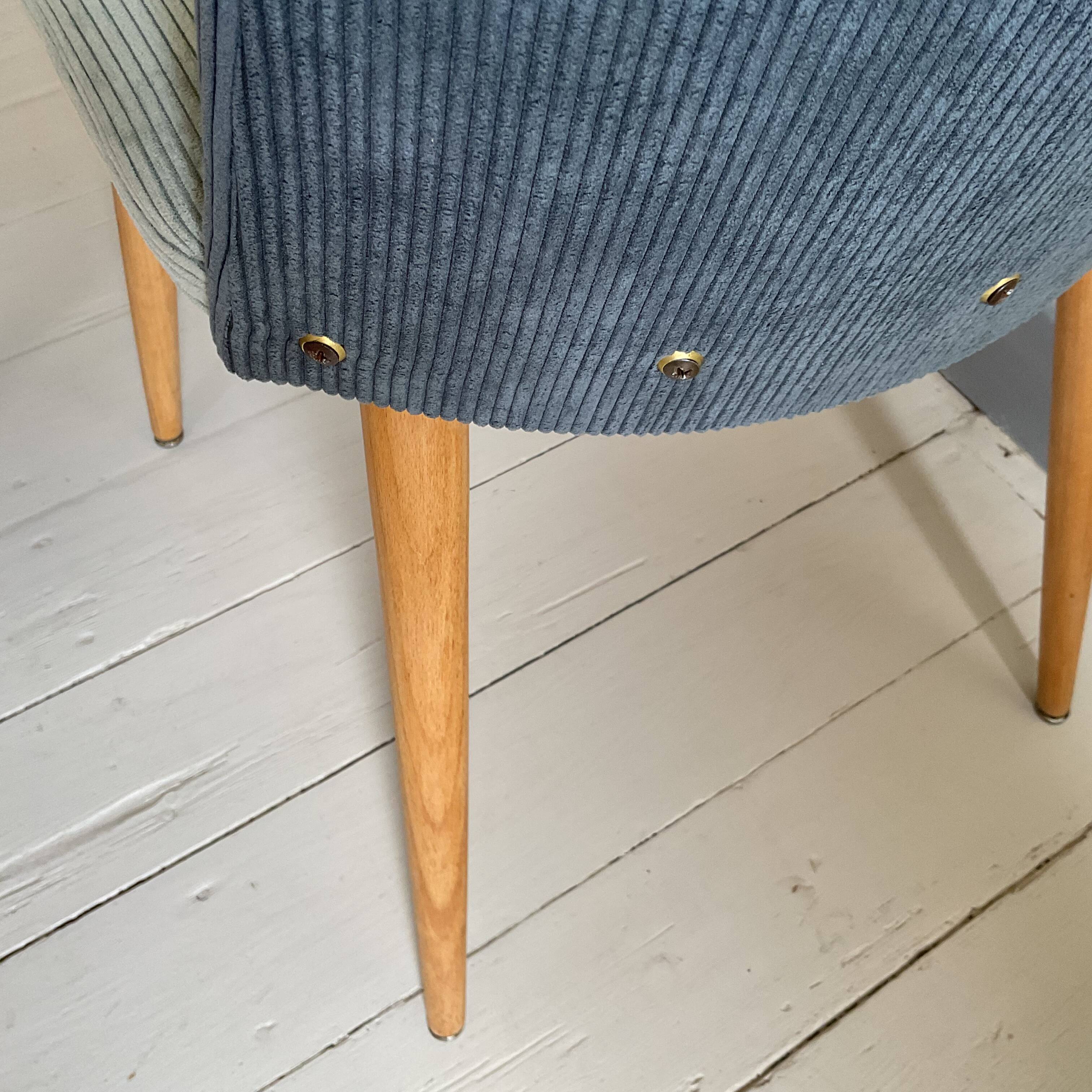 Trio of Scandinavian velvet chairs