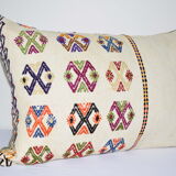 White Turkish Kilim cushion cover