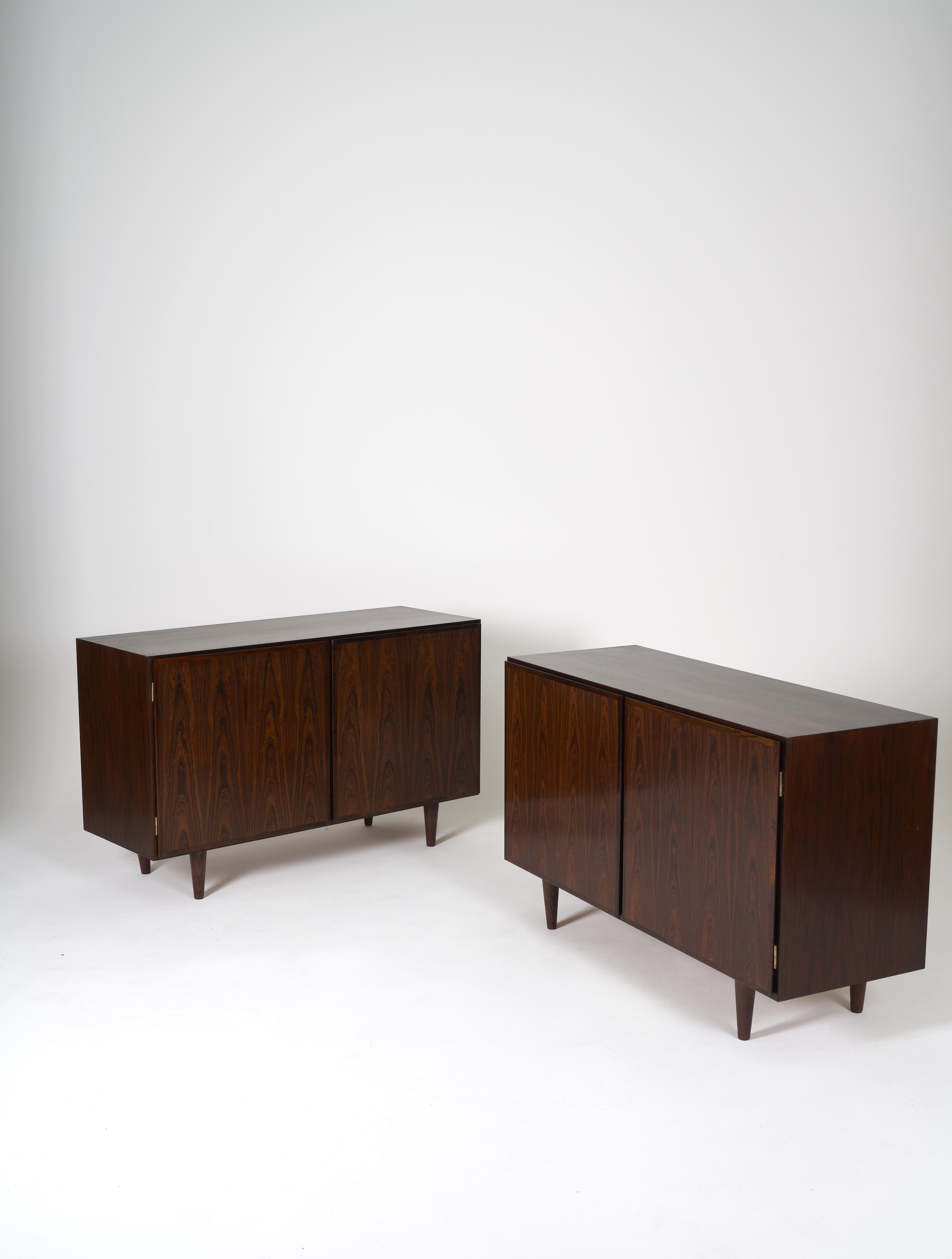 Pair of Scandinavian rosewood sideboards Omann Jun 1960s