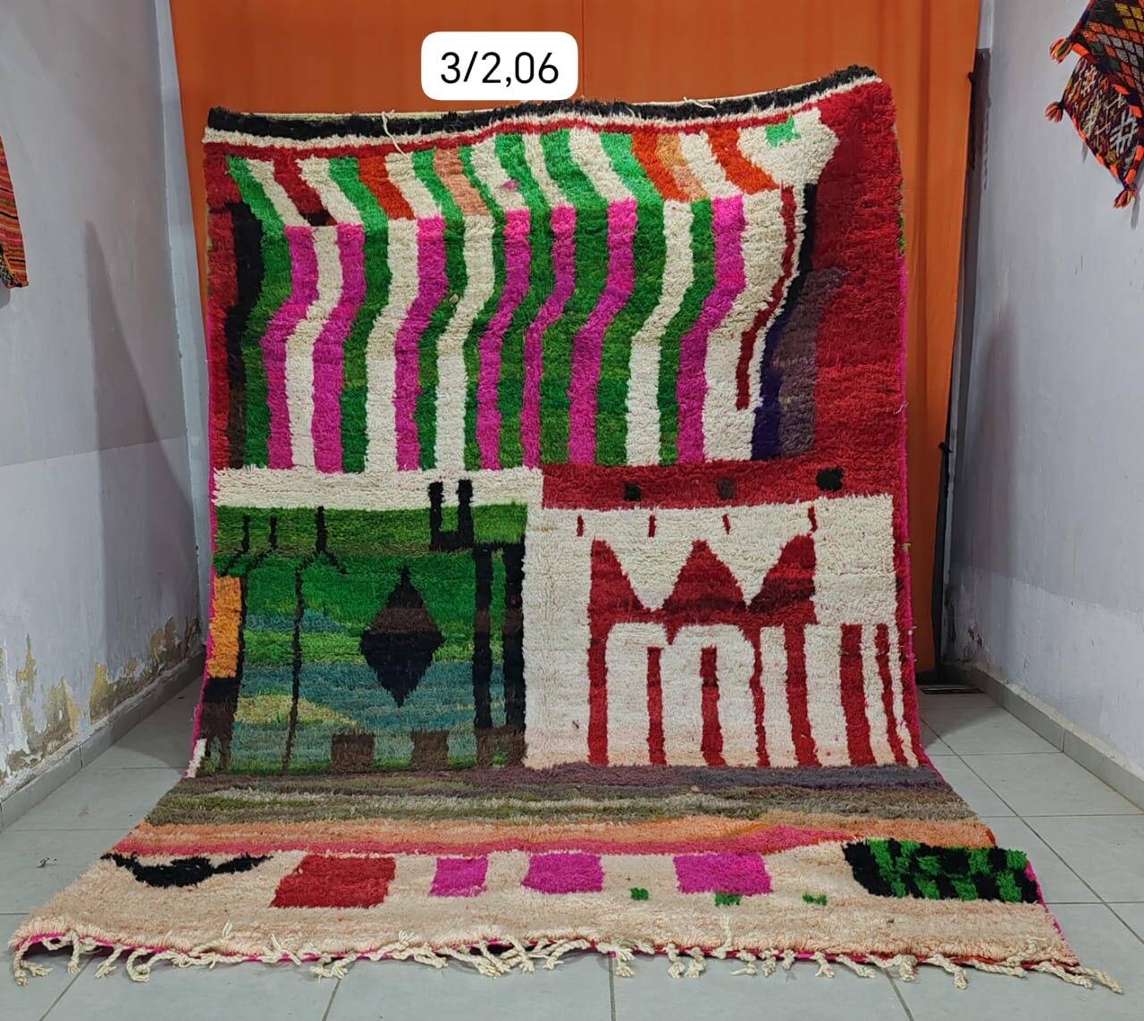Vintage Boujaad Moroccan rug in wool – 300 × 206 cm