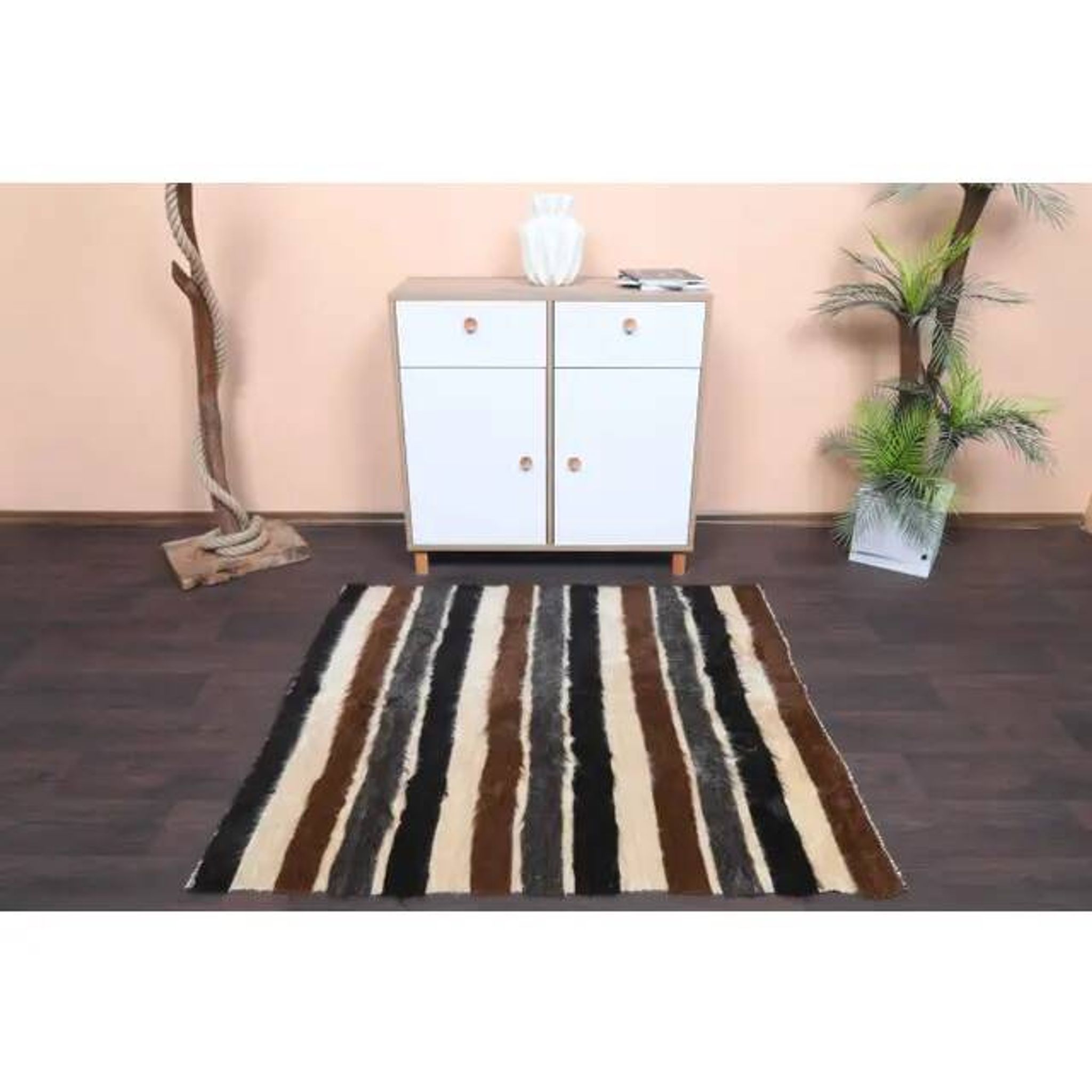 Vintage Turkish Hand-Knotted Wool Cotton Beige Kilim Area Rug 127x140