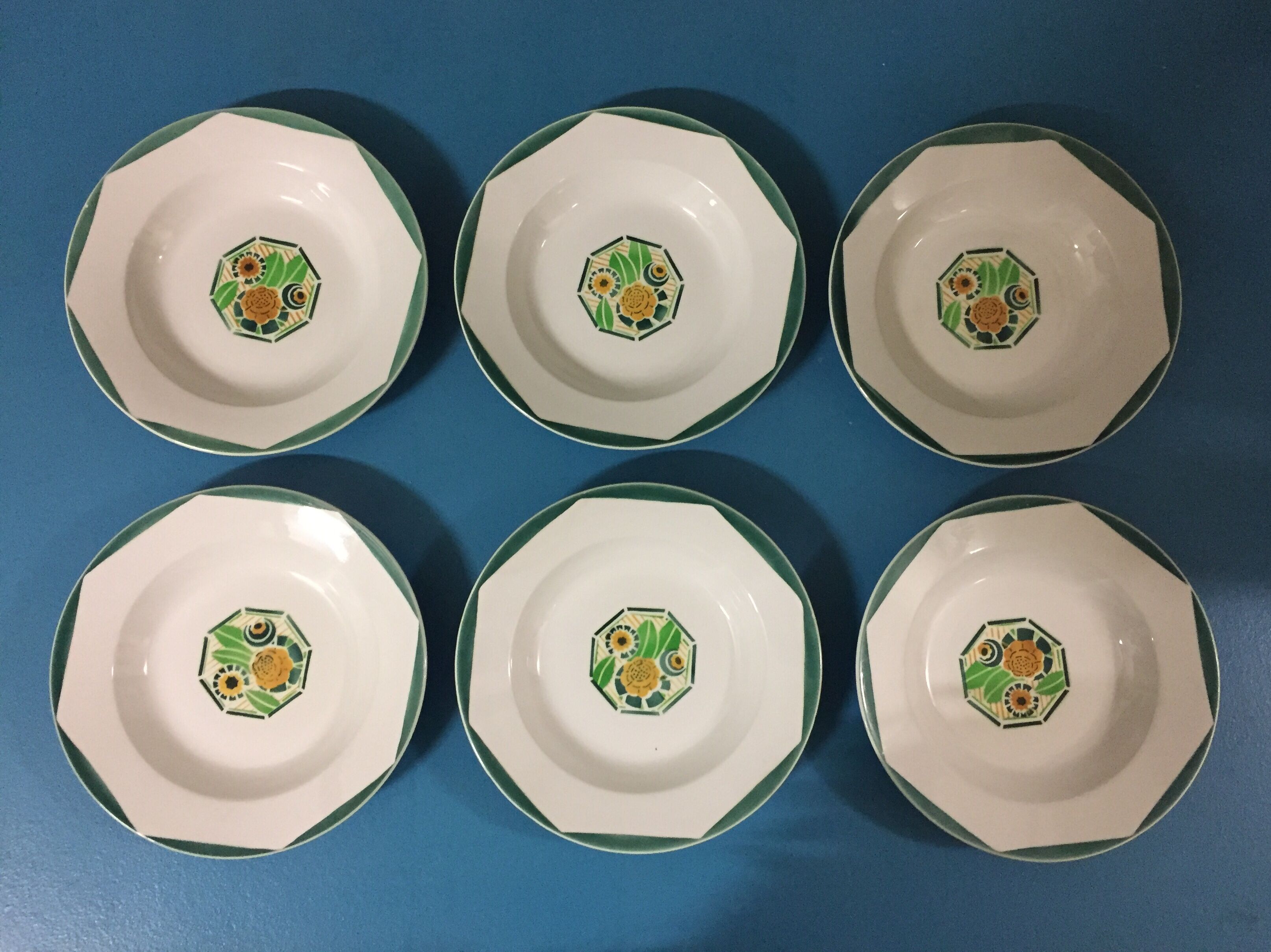 Set de 6 assiettes creuses Digoin Sarreguemines “Oxford”