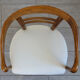 Fauteuil vintage en bois et bouclette fine