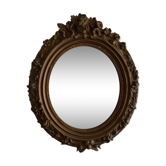 Old wooden and stucco mirror 37x45cm