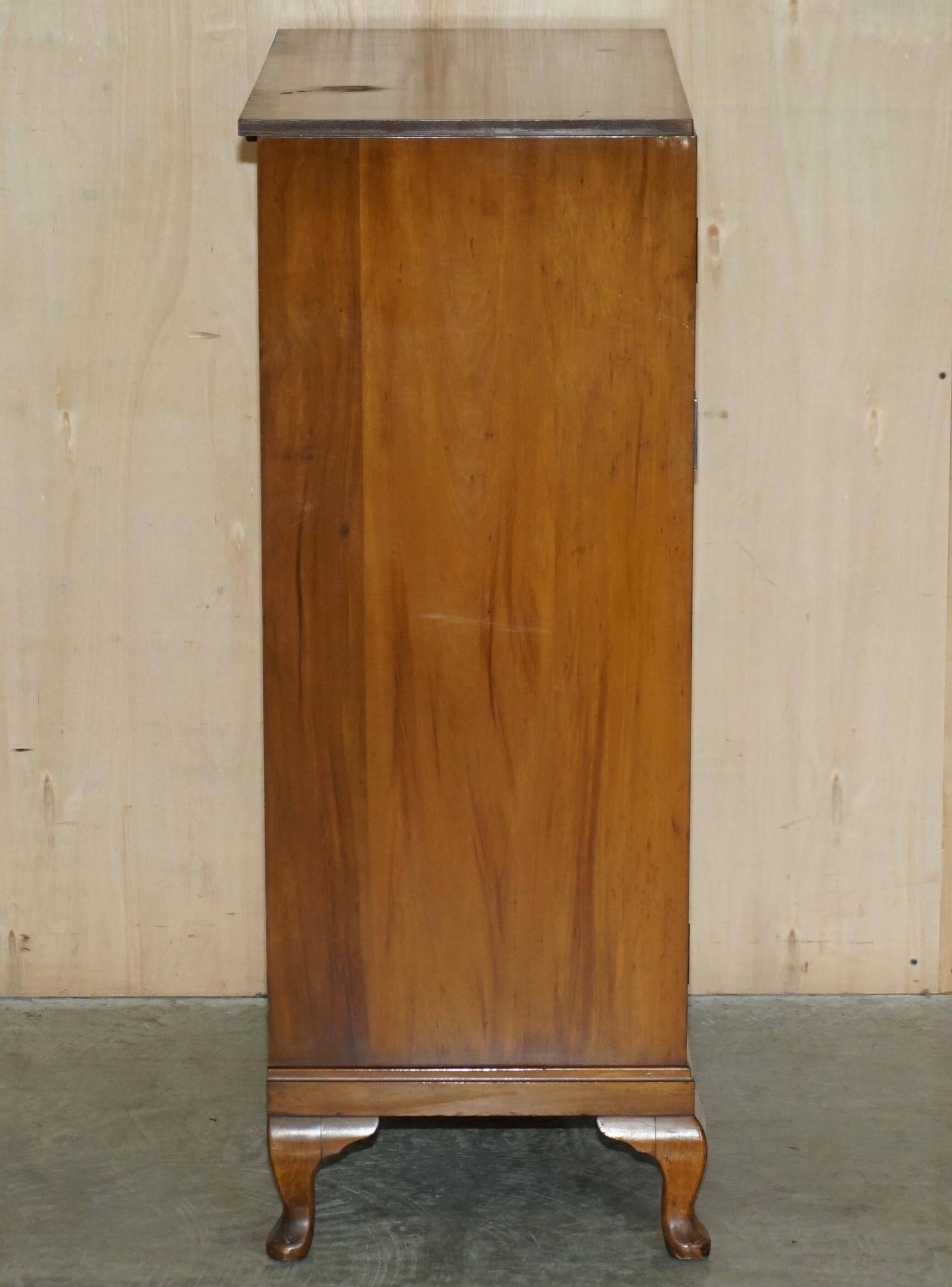 Art Deco governess wardrobe in burr walnut by Waring & Gillow